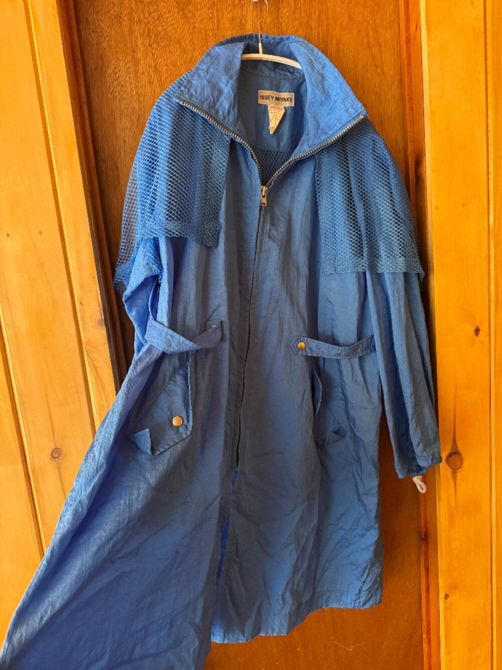 INCREDIBLE Issey Miyake Vintage Blue Mesh Rain Jacket